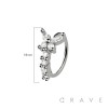 MULTI CZ BUTTERFLY 316L SURGICAL STEEL HOOP NOSE RING